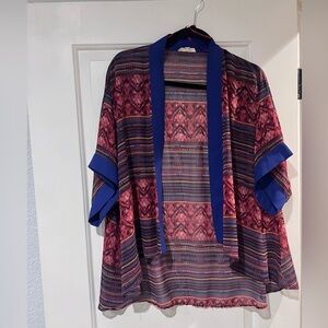 Sheer printed kimono